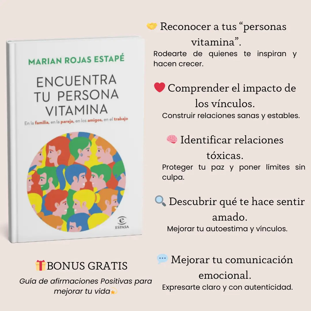 Libro encuentra tu persona vitamina 🎁 Gratis Como Hacer Que Te Pasen Cosas Buenas 🎁 Bonus adicional Guía de afirmaciones positivas