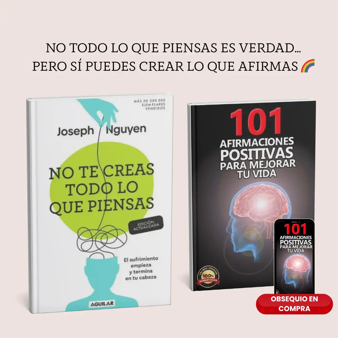 No te creas todo lo que piensas. Una experiencia que entrena tu mente, fortalece tu enfoque y eleva tu bienestar. 🎁 Bono: 101 afirmaciones positivas + comunidad privada de crecimiento mental.