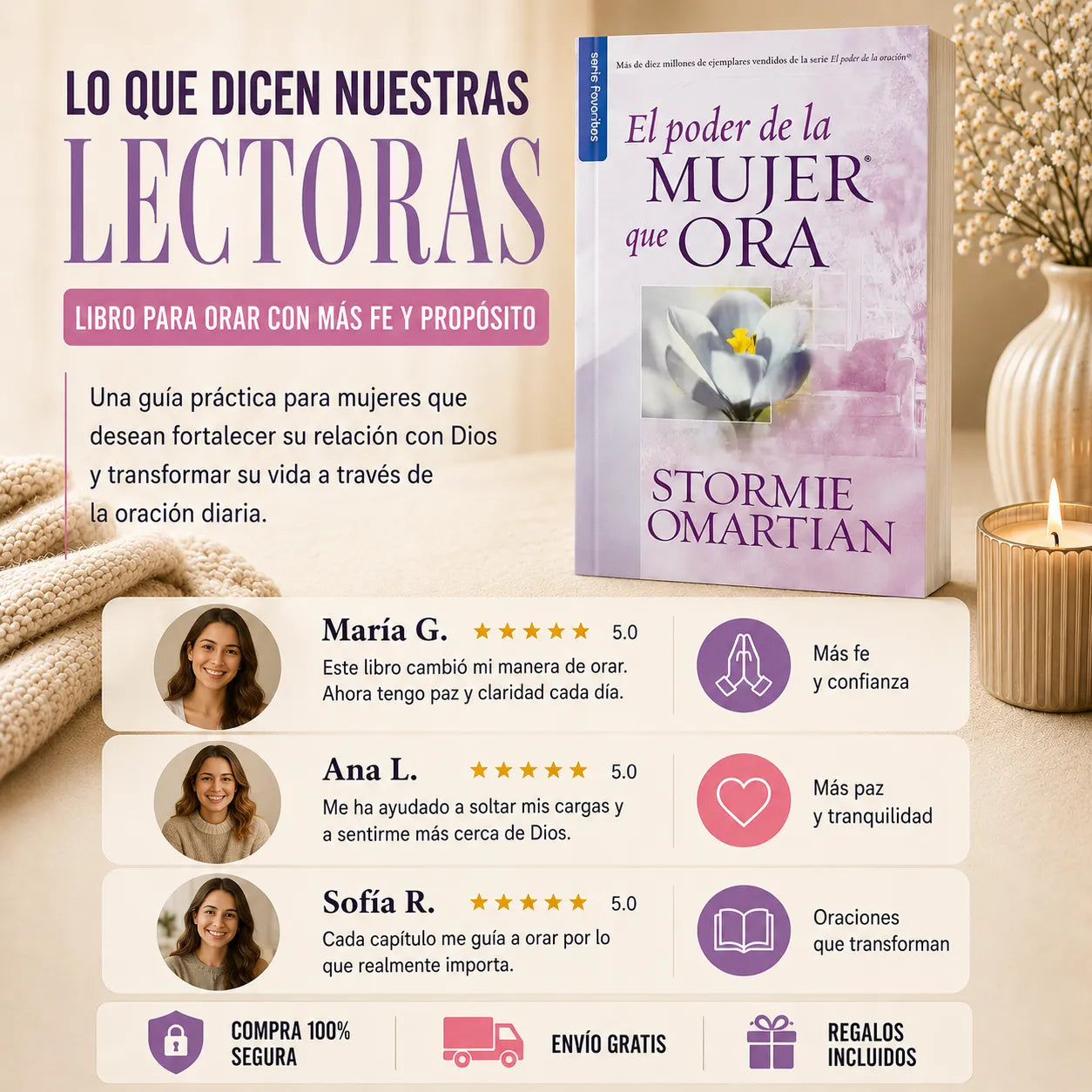 📖 El poder de una mujer que ora + 🎁 E-BOOK GRATIS + 2 Separadores + 1 Resaltador ✨