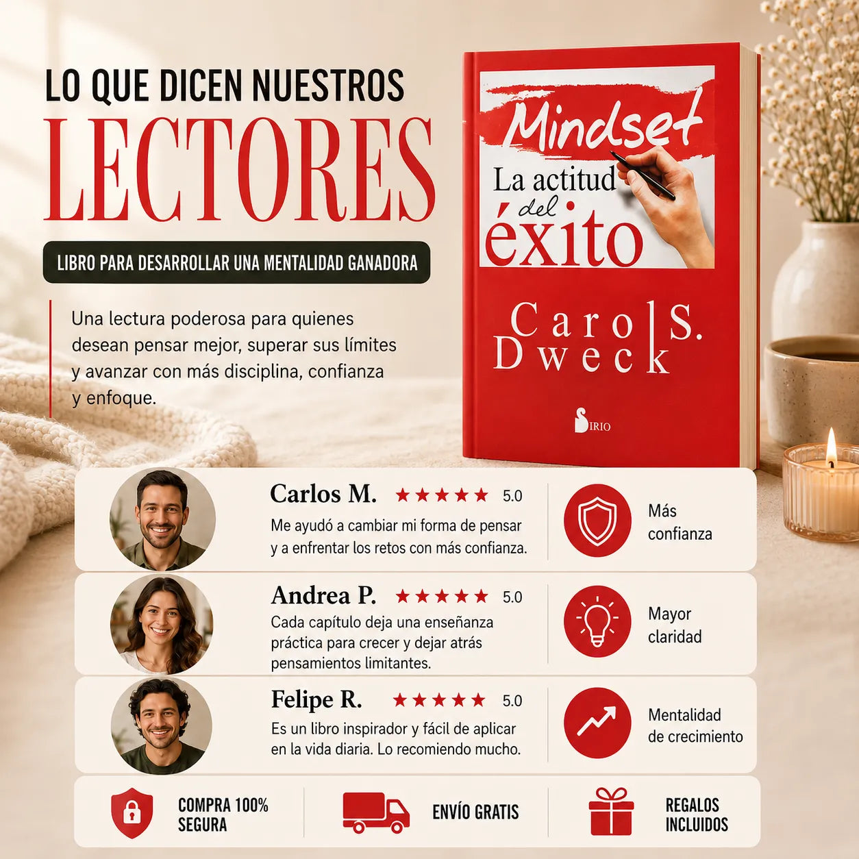 🔥 Oferta Mindset: 📘 Libro físico + 📲 E-book Piense y hágase rico + 🔖 2 separadores + 🖍️ resaltador de regalo