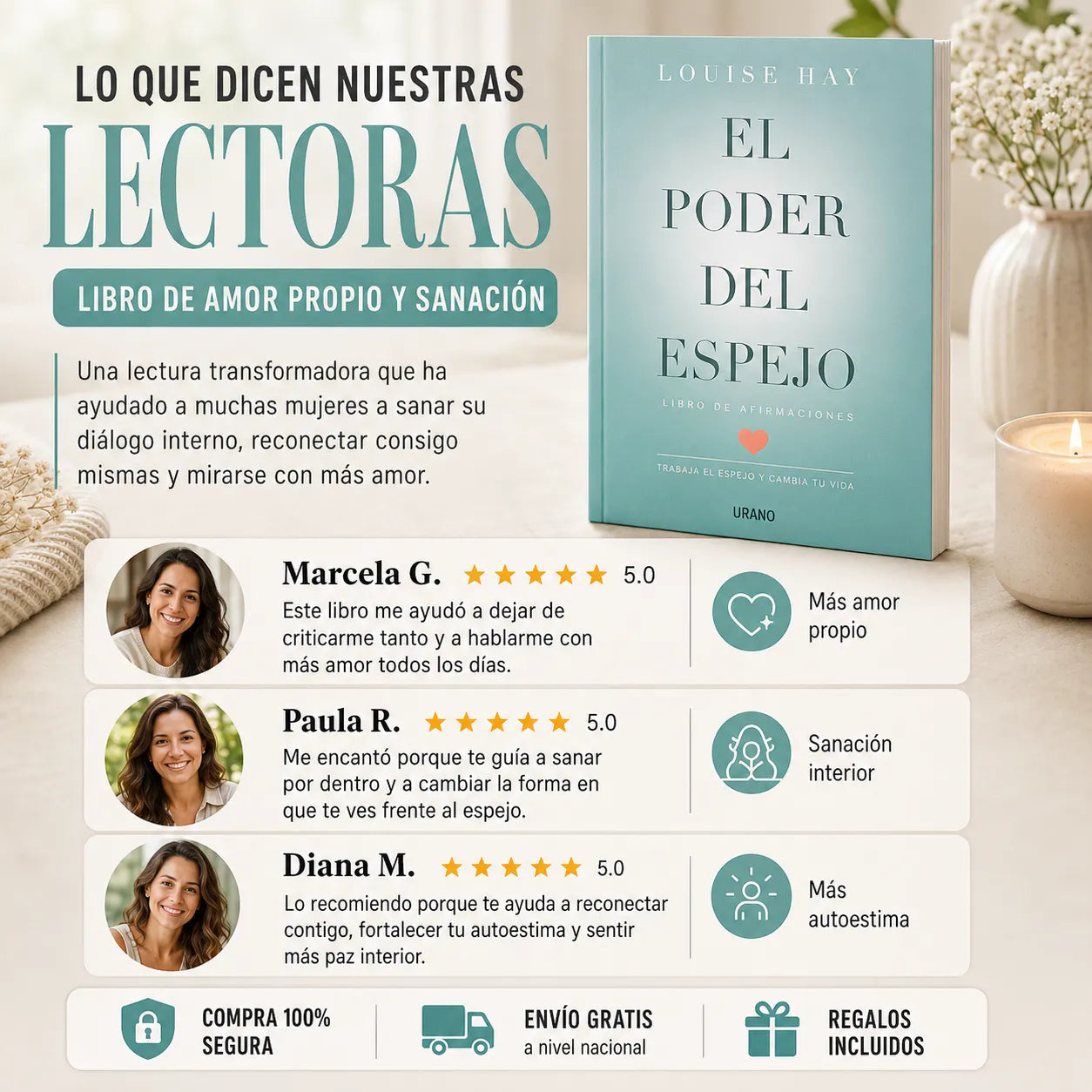 . El Poder del Espejo: Vuelve a Mirarte con Amor ✨📖 Incluye e-book gratis + 2 separadores + 1 resaltador de regalo