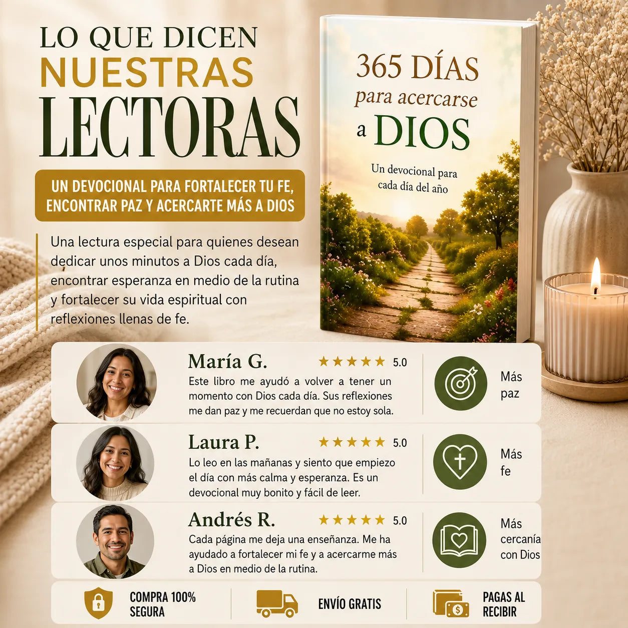 365 Días para Acercarse a Dios 🙏📖 + E-book “Cómo Hablar con Dios” GRATIS 🎁 + 2 Separadores 🔖 + 1 Resaltador ✨