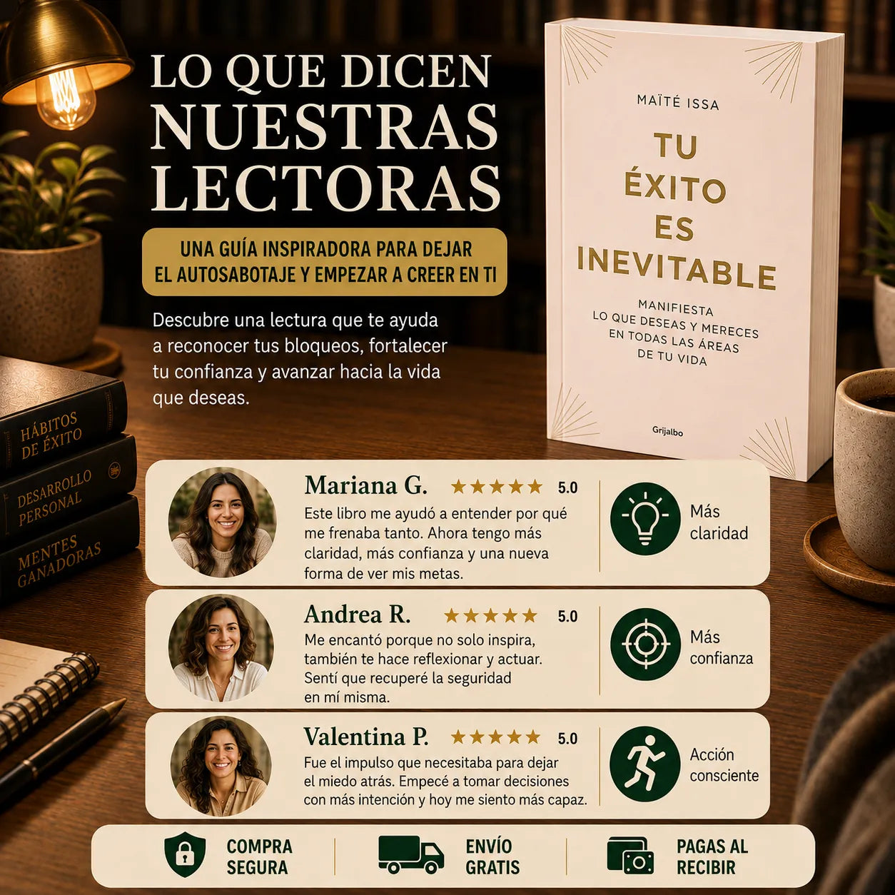 🌟 ¡Tu Éxito es Inevitable! Transforma tu Mentalidad y Construye la Vida que Deseas 📘✨ + E-book de Regalo 📱 + 2 Separadores 🔖 + 1 Resaltador 🖍️