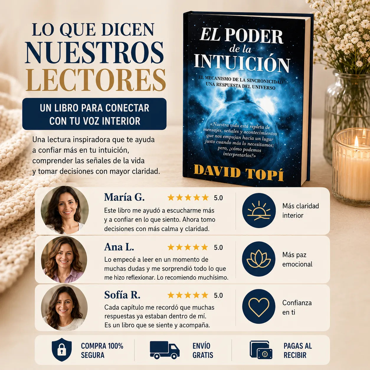 El Poder de la Intuición + 🎁📘 Incluye E-book Gratis, 2 Separadores y 1 Resaltador