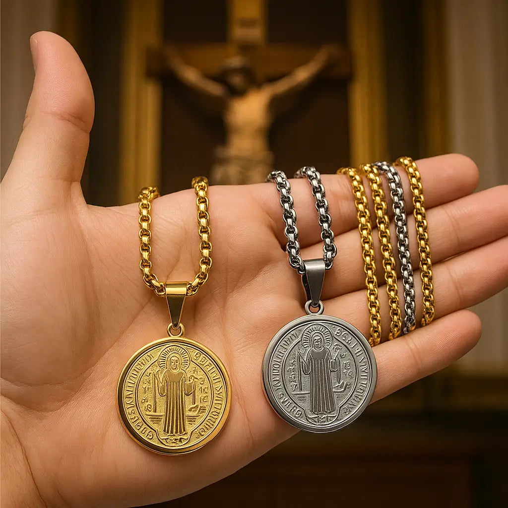 Cadena San Benito de Protección espiritual – 🎁 Regalo Anillo de San Benito