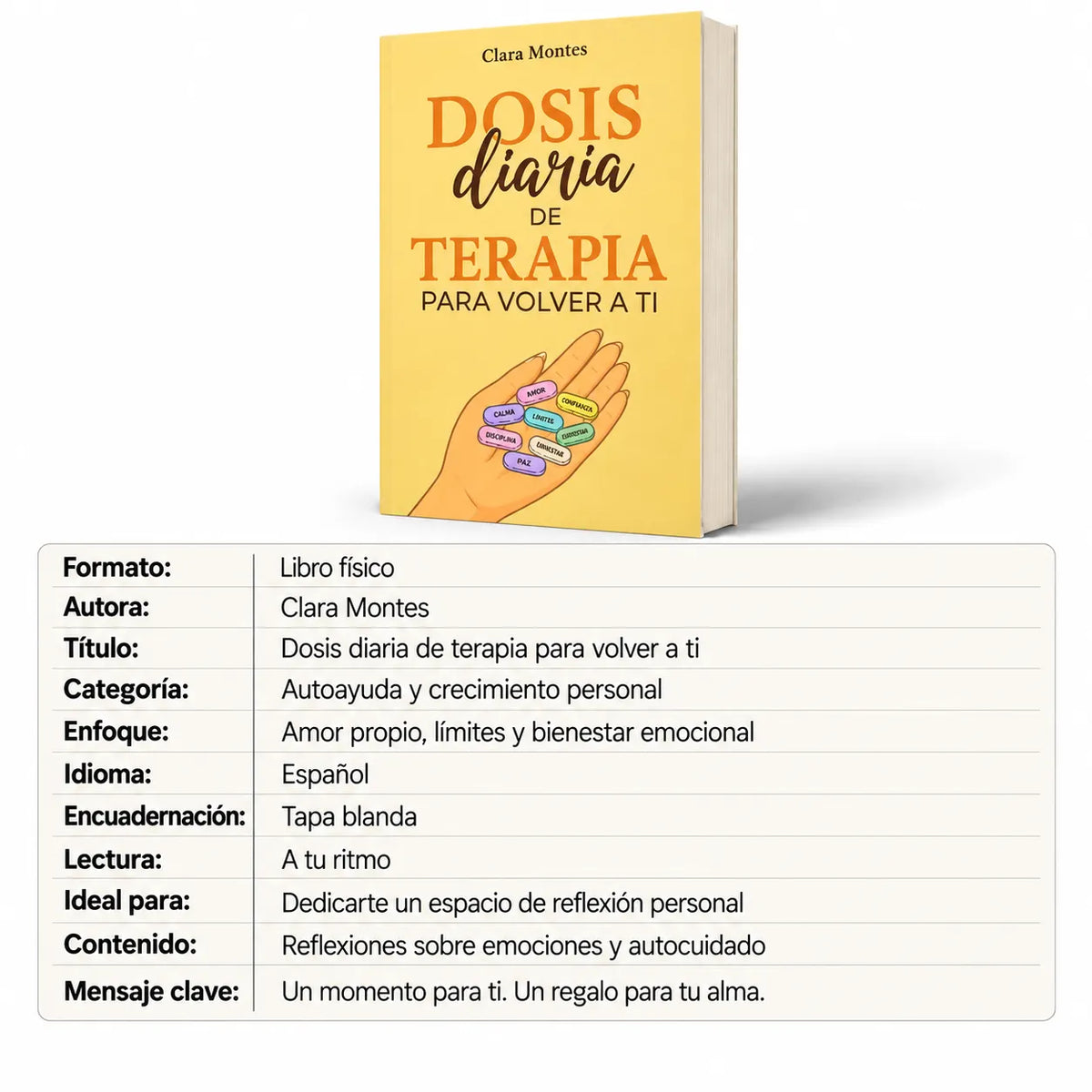 Dosis diaria de terapia para volver a ti — Un regalo para tu alma + GRATIS E-book🎁 + 🔖 2 separadores + 🖍️ 1 resaltador