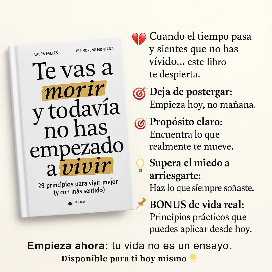 Te vas a morir y todavía no has empezado a vivir ⏳ La vida no espera 💔 y tú sigues aplazando tus sueños 🔥 Recibe GRATIS: GUÍA 21 DÍAS y GUÍA DE AFIRMACIONES POSITIVAS 😍