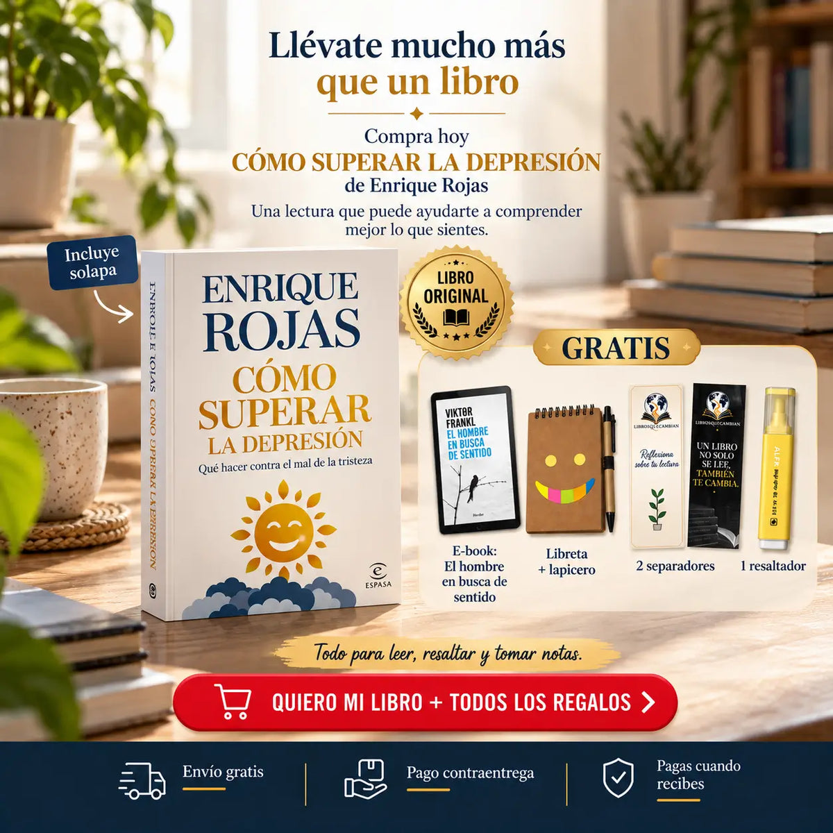 COMPRENDE LO QUE SIENTES, RECUPERA CLARIDAD Y ENCUENTRA UN NUEVO RUMBO CON “CÓMO SUPERAR LA DEPRESIÓN” 🎁 Gratis ebook libro el hombre en busca de sentido 🎁
