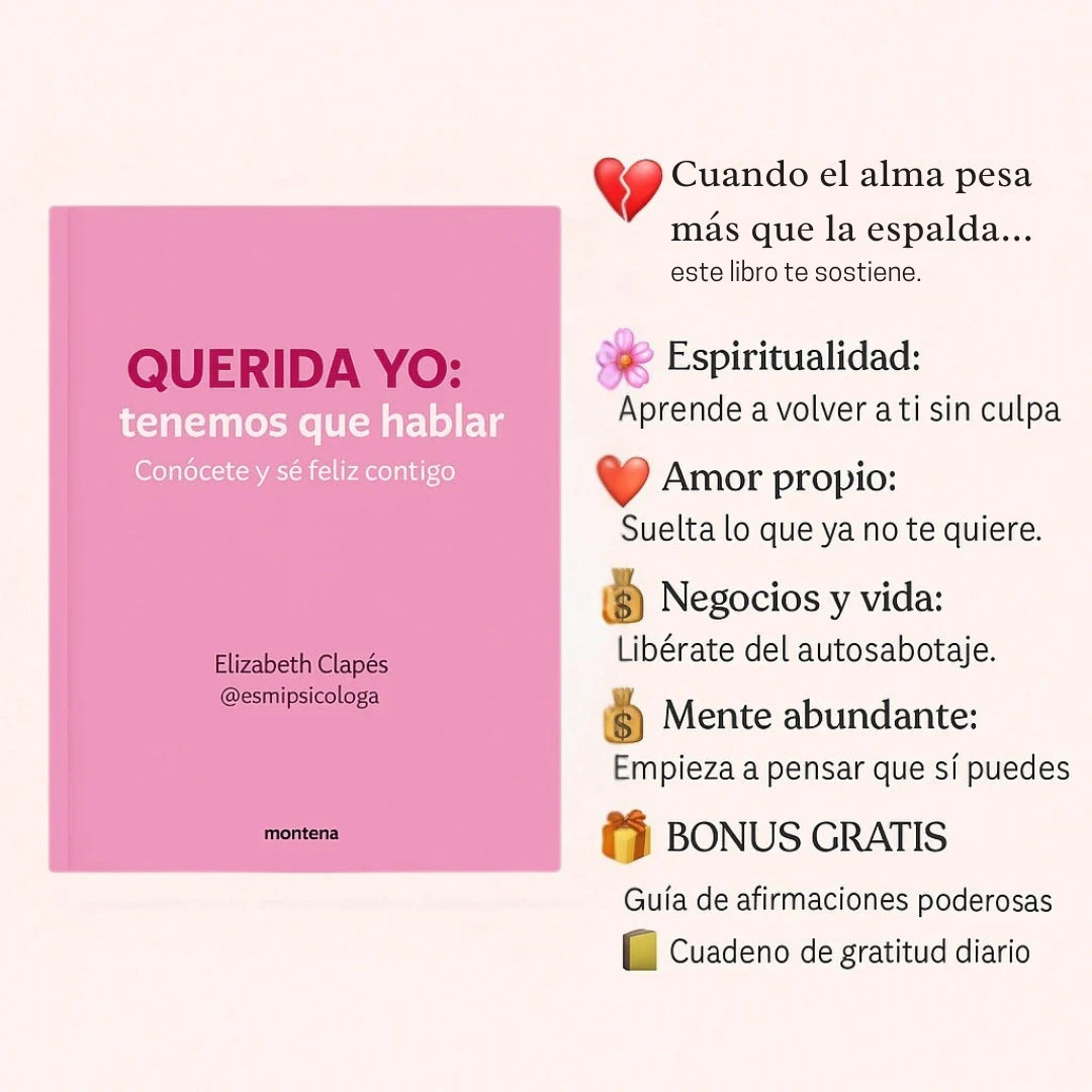 Llevate combo ❤️Mi querida yo: tenemos que hablar + 🌸Tu no eres el problema 🎁 recibe Obsequio GUÍA 21 DÍAS y guía de afirmaciones 😍