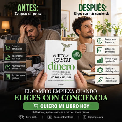 📚 El arte de gastar dinero ✨ Libro original + 🎁 GRATIS E-book, 2 separadores y 1 resaltador + libreta de notas adhesivas (Post-it),