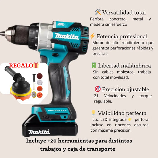 Combo taladro Inalámbrico Makita 36v Obsequio Polichadora + 10 Pomos