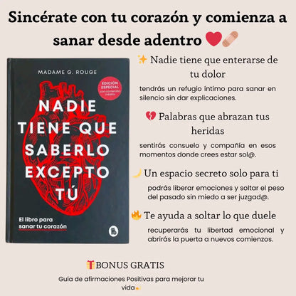 Libro ❤️‍🩹Nadie Tiene Que Saberlo Excepto Tú 🎁GRATIS 101 Afirmaciones Positivas Con Acceso Digital Inmediato 🎁