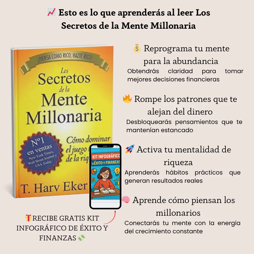 Libro Los Secretos De La Mente Millonaria 🎁GRATIS Kit Infográfico De Éxitos y Finanzas🎁
