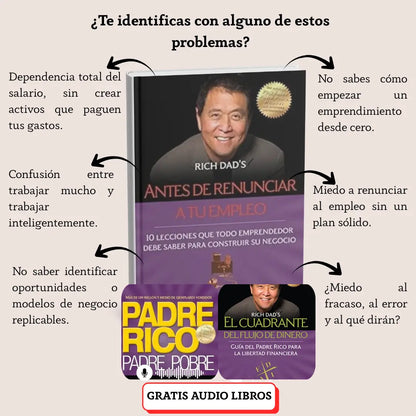 Libro "Antes de Renunciar a Tu Empleo" GRATIS 🎁Pack Audiolibros ROBER KIYOSAKY 🎁