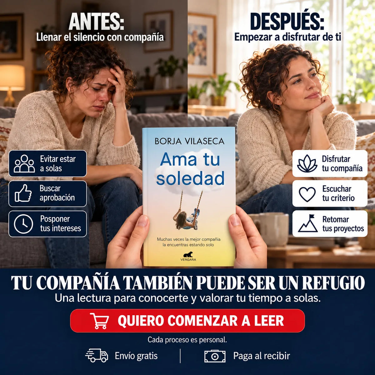 📖 Ama tu soledad: disfruta de tu compañía 💛 + GRATIS 🎁 E-book  + 2 separadores + 1 resaltador