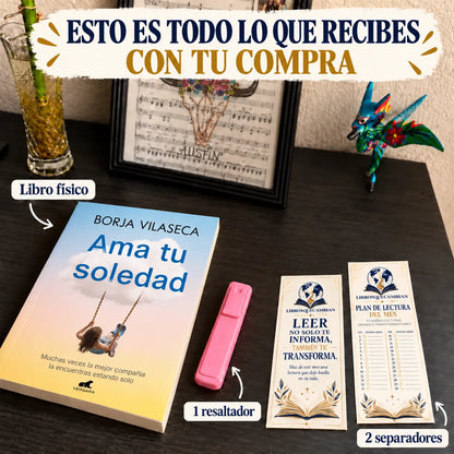 📖 Ama tu soledad: disfruta de tu compañía 💛 + GRATIS 🎁 E-book  + 2 separadores + 1 resaltador