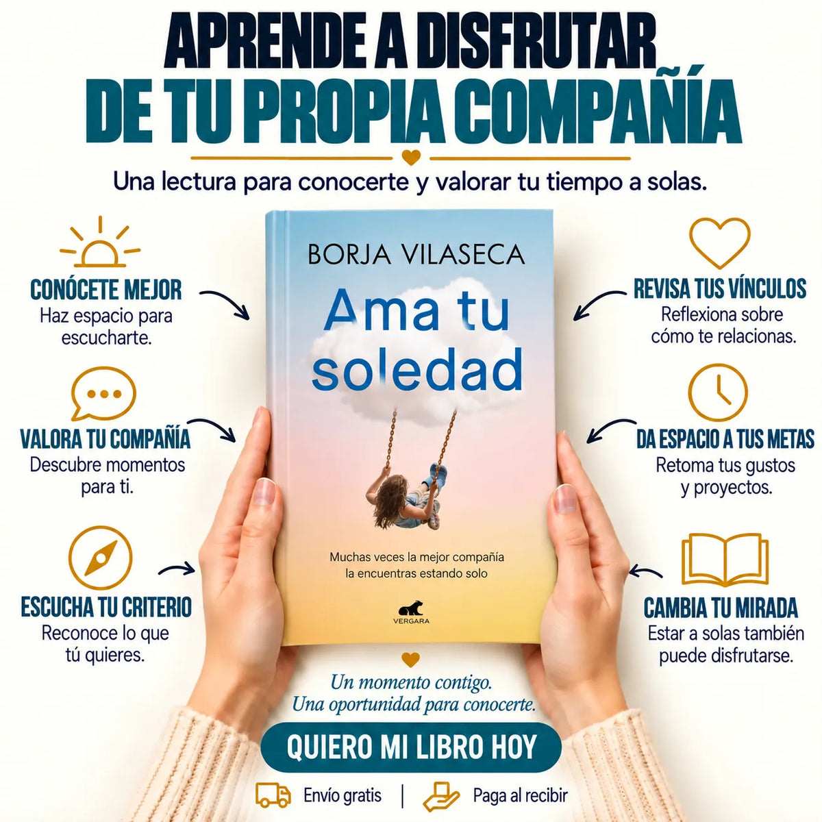 📖 Ama tu soledad: disfruta de tu compañía 💛 + GRATIS 🎁 E-book  + 2 separadores + 1 resaltador