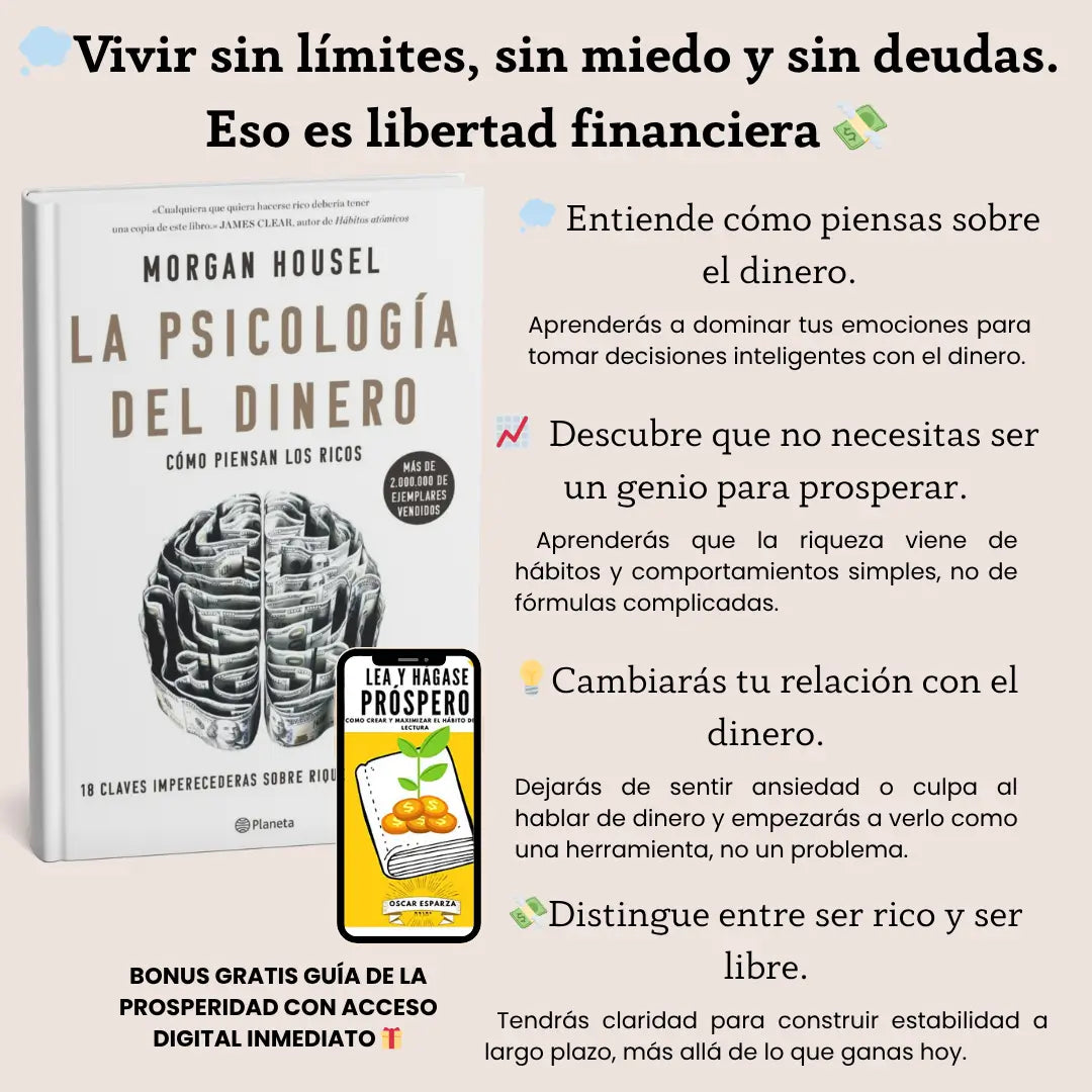 Libro "La psicología del dinero"💸 RECIBE GRATIS 🎁Guia "Lea y hágase prospero" 🎁