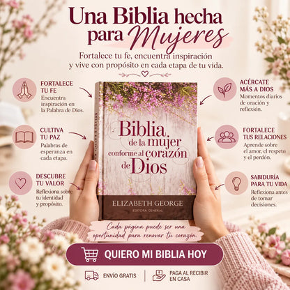 📖 Biblia de la Mujer Conforme al Corazón de Dios + Regalos GRATIS 🎁 + Envío GRATIS 🚚