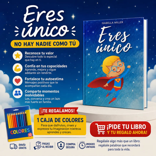 ✨ Regálale Confianza y Creatividad: Libro Eres Único + + Caja de Colores GRATIS 🎨