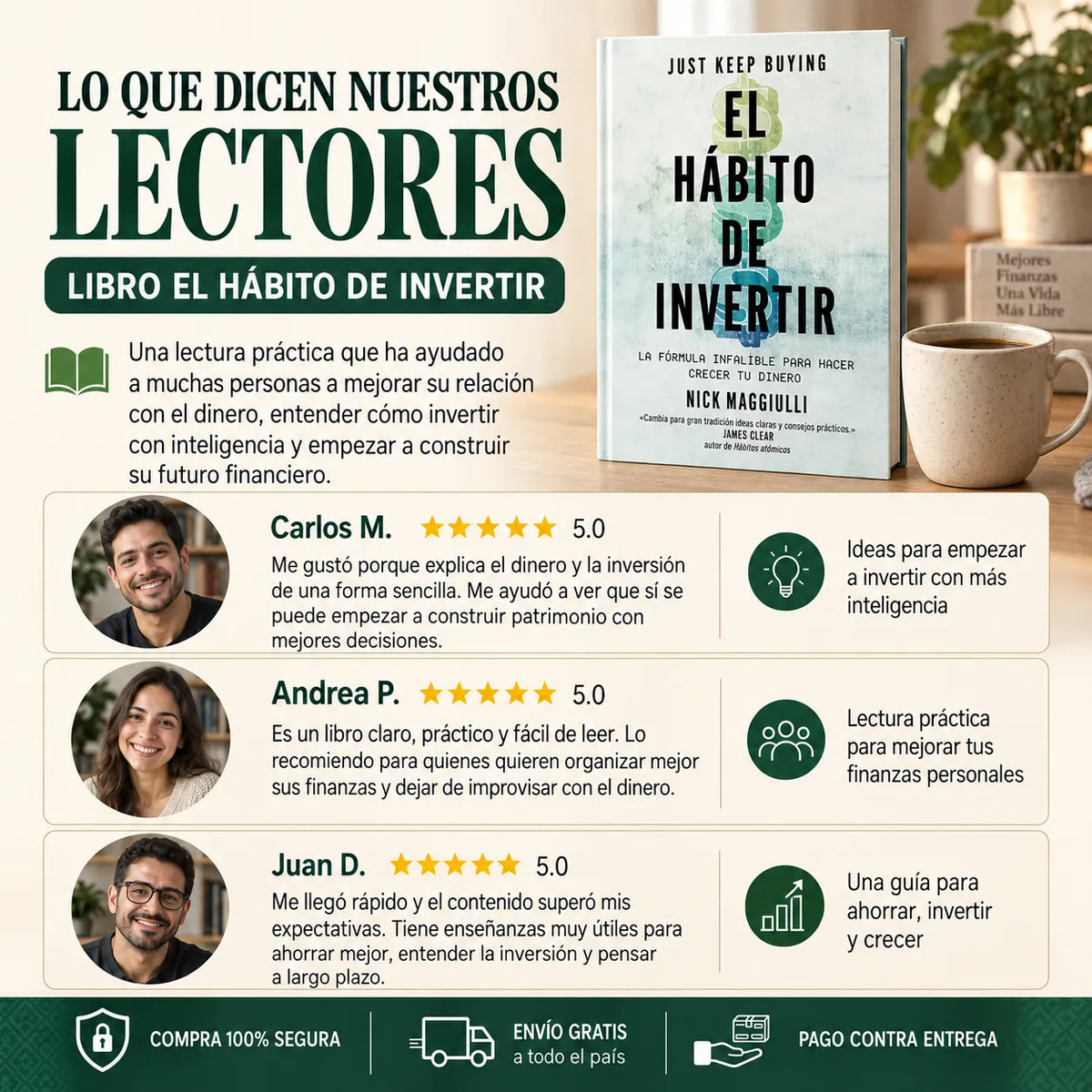 📘 El Hábito de Invertir LIBRO ORIGINAL 💰 + E-book 🎁 + 2 Separadores 🔖 + 1 Resaltador 🖍️