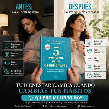 🌿 5 Semanas para Desinflamarte + E-book  GRATIS + 2 Separadores 🔖 + 1 Resaltador