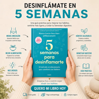 🌿 5 Semanas para Desinflamarte + E-book  GRATIS + 2 Separadores 🔖 + 1 Resaltador