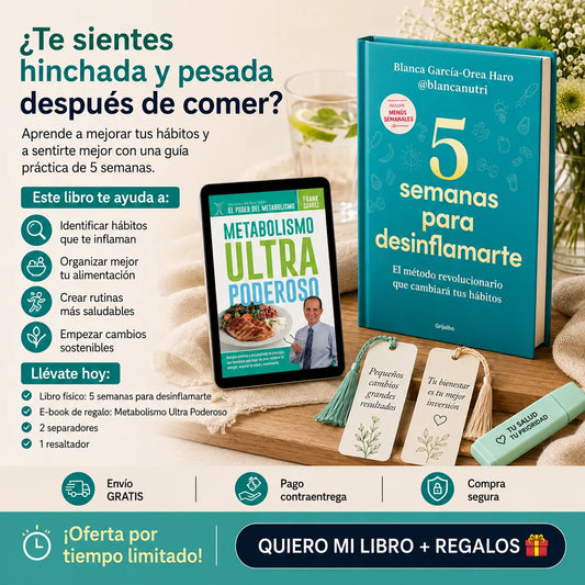 🌿 5 Semanas para Desinflamarte + E-book  GRATIS + 2 Separadores 🔖 + 1 Resaltador