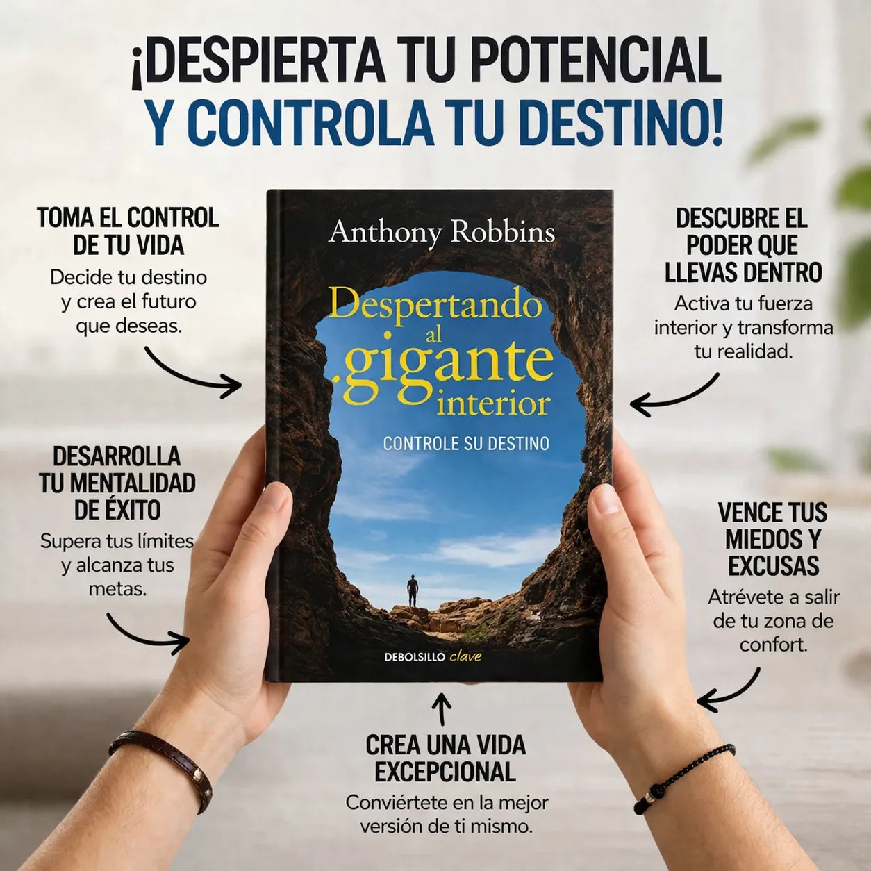 📘 Libro Fisico Despertando al Gigante Interior + 🧠 E-BOOK GRATIS + 2 Separadores + 1 Resaltador
