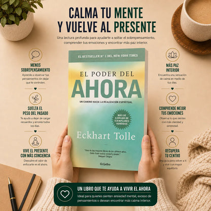 📘 El Poder del Ahora: Edición Especial + E-book de Regalo, 2 Separadores y 1 Resaltador 🎁✨