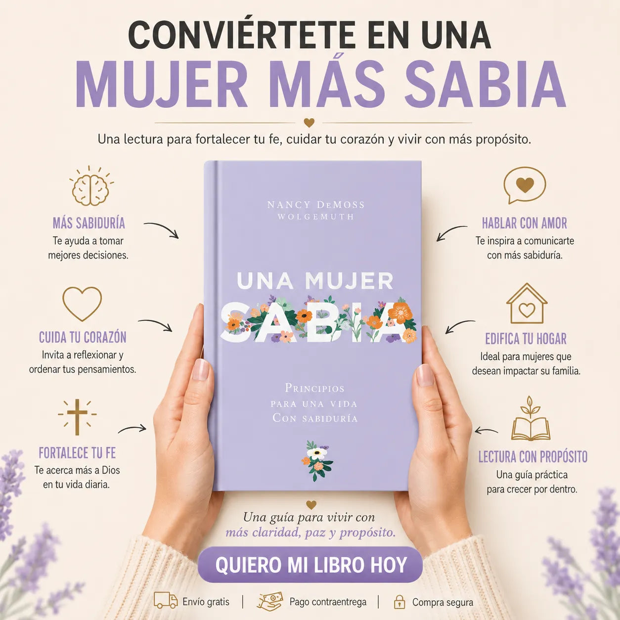 ✨ Una Mujer Sabia: fortalece tu fe y vive con propósito + E-book de regalo + 2 separadores + 1 resaltador 🎁📖