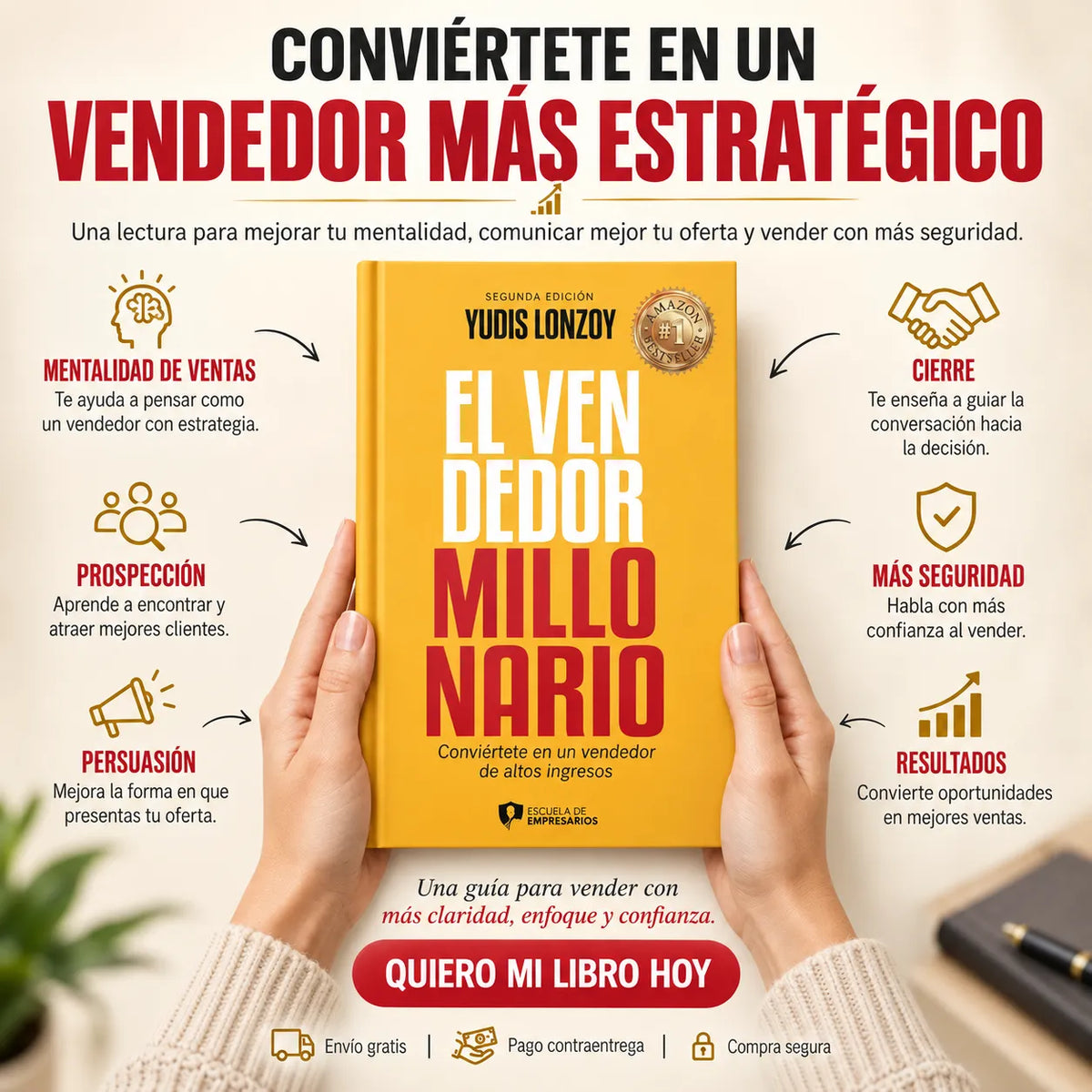 🚀 El Vendedor Millonario — Lleva tus Ventas al Siguiente Nivel 📈 + E-book GRATIS 🎁 + 2 Separadores + 1 Resaltador