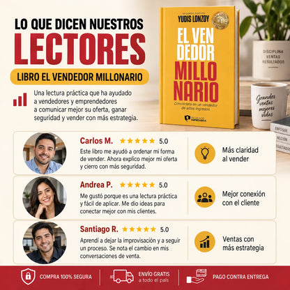 🚀 El Vendedor Millonario — Lleva tus Ventas al Siguiente Nivel 📈 + E-book GRATIS 🎁 + 2 Separadores + 1 Resaltador