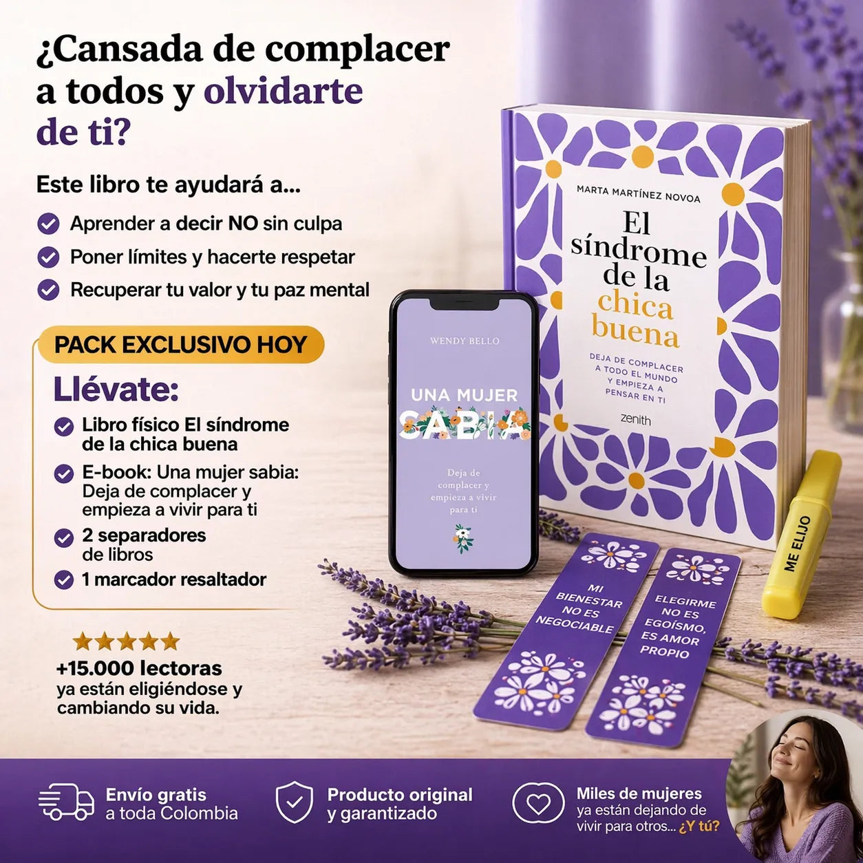 ✨ Transforma tu vida con El síndrome de la chica buena 📕 + E-Book GRATIS + 🎁 2 separadores + 🖍️ 1 resaltador