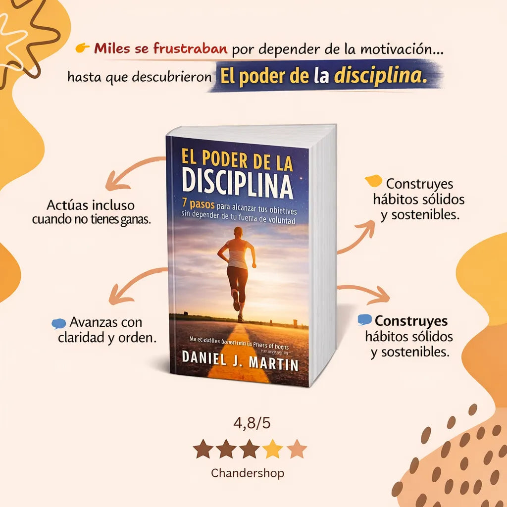 📘 El Poder de la Disciplina Libro físico + Audiolibro Hábitos Atómicos + Resaltador GRATIS