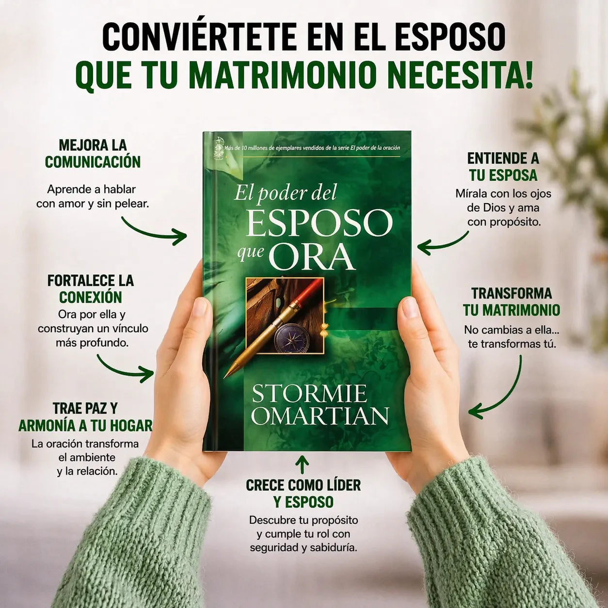 🙏 Transforma tu matrimonio con El poder del esposo que ora 💚 + 🎁 E-book + 🔖 2 separadores + 🖍️ resaltador GRATIS
