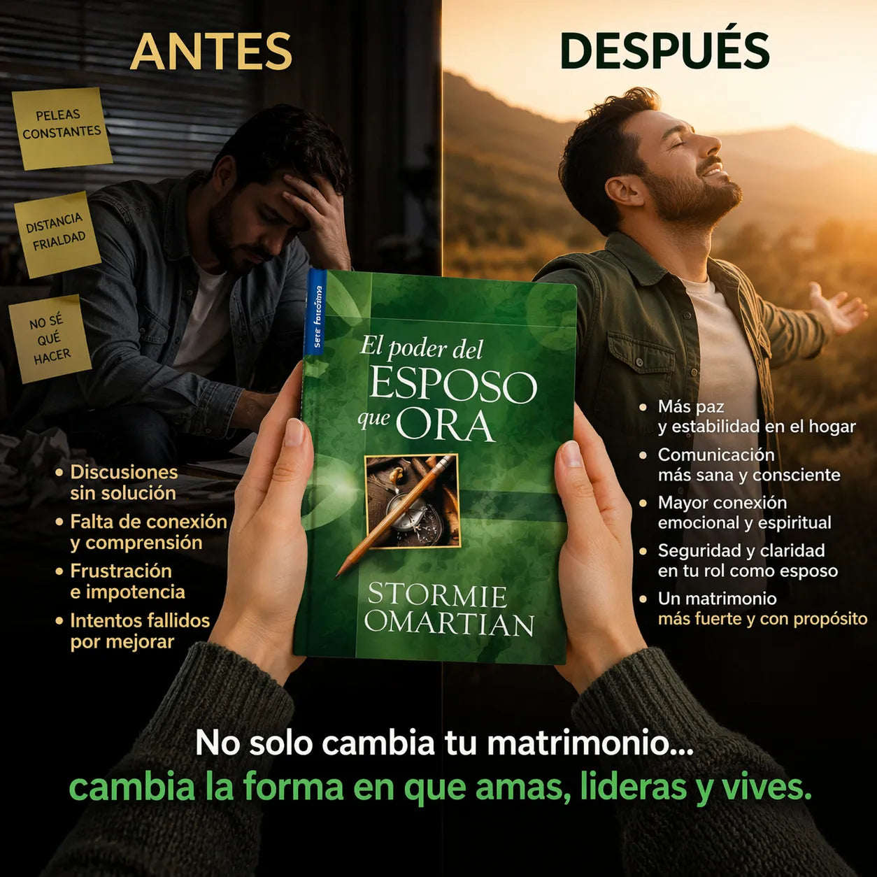 🙏 Transforma tu matrimonio con El poder del esposo que ora 💚 + 🎁 E-book + 🔖 2 separadores + 🖍️ resaltador GRATIS