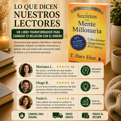 💰 Los Secretos de la Mente Millonaria + Folleto del millonario 📲 + 2 Separadores 🔖 + 1 Resaltador 🖍️