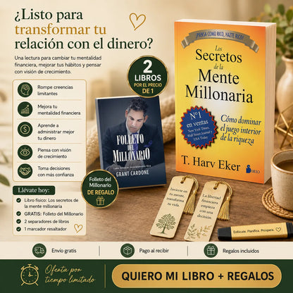 💰 Los Secretos de la Mente Millonaria + Folleto del millonario 📲 + 2 Separadores 🔖 + 1 Resaltador 🖍️