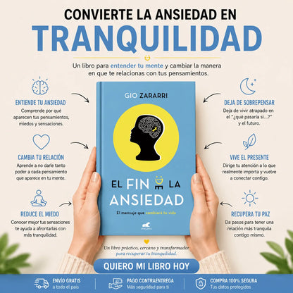 🧠🎁 EL FIN DE LA ANSIEDAD , ENTIENDE TU MENTE Y RECUPERA TU PAZ + 📱 E-book + 🔖 2 separadores + 🖍️ 1 resaltador