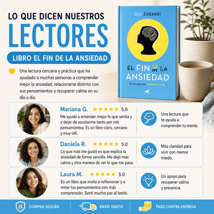 🧠🎁 EL FIN DE LA ANSIEDAD , ENTIENDE TU MENTE Y RECUPERA TU PAZ + 📱 E-book + 🔖 2 separadores + 🖍️ 1 resaltador