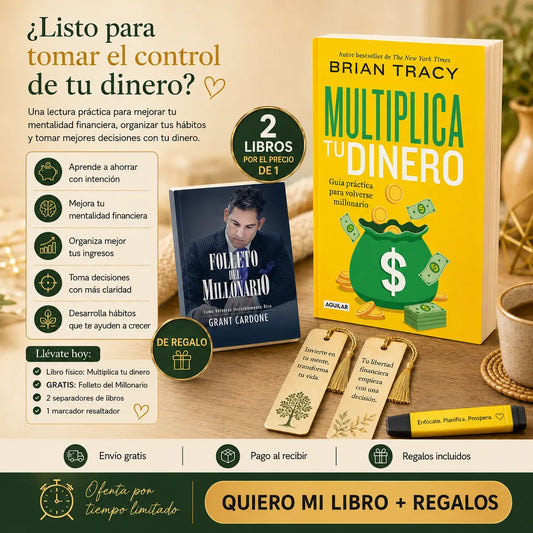 💰 Kit Multiplica tu Dinero: Libro + Folleto del Millonario GRATIS + 2 Separadores y 1 Resaltador 🎁📚