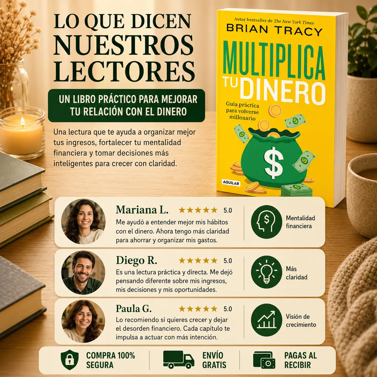 💰 Kit Multiplica tu Dinero: Libro + Folleto del Millonario GRATIS + 2 Separadores y 1 Resaltador 🎁📚