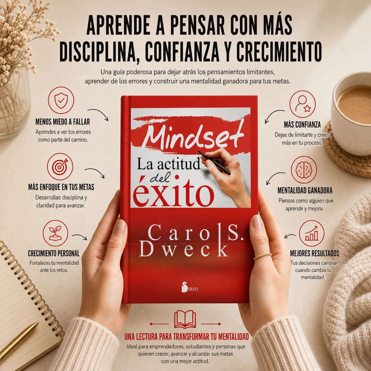 🔥 Oferta Mindset: 📘 Libro físico + 📲 E-book Piense y hágase rico + 🔖 2 separadores + 🖍️ resaltador de regalo