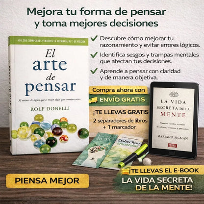 El arte de pensar 📘 + E-book GRATIS 🎁 + 2 separadores + 1 resaltador ✨
