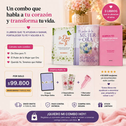 💖 3 Libros Físicos Que Abrazan Tu Alma: "De Dios Para Ti" + "El Poder de la Mujer que Ora" + "Querida Yo"