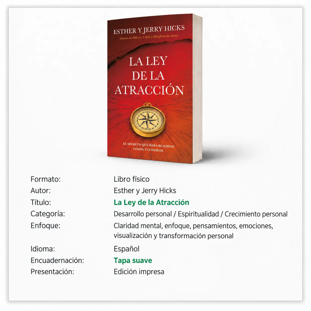 📕La Ley de la Atracción  + E-book GRATIS 🎁 + 2 Separadores 📑 + 1 Resaltador 🖍️ | Envío Gratis