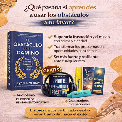 El Obstáculo es el Camino – Edición Especial 📘 Libro físico + 🎧 Audiolibro GRATIS  2 separadores motivacionales + resaltador