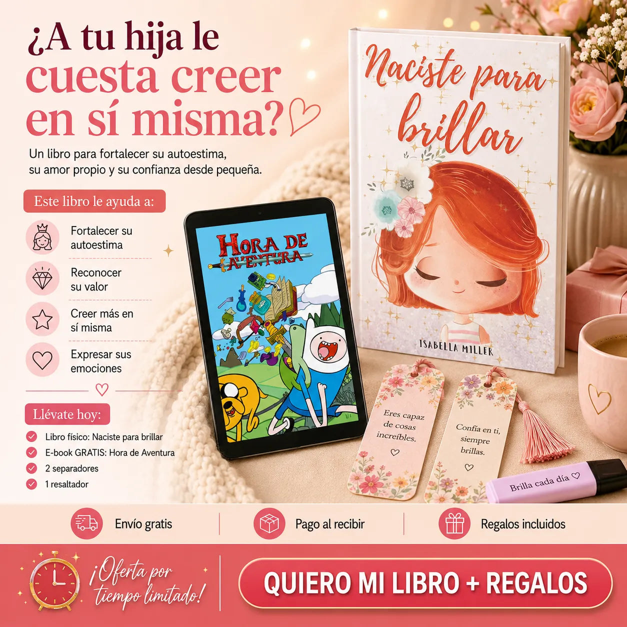 Naciste para Brillar 💕 Libro físico + E-book 🎁 + 2 Separadores 🔖 + Resaltador 🖍️