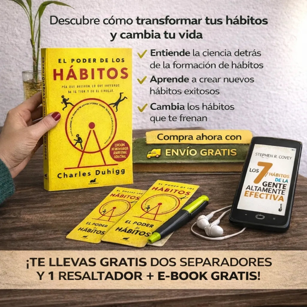 El Poder de los Hábitos (Libro Físico) 📘 E-book GRATIS + 2 Separadores + 1 Resaltador 📚✨